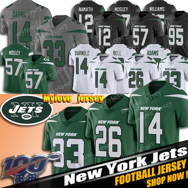 

14 am darnold jer ey 26 leveon bell jer ey 33 jamal adam jer ey 57 c j mo ley jer ey new football york jet jer ey 95 quinnen william, Black;red