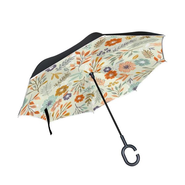 

susino double layer upside down umbrella for women men with c-shaped handle windproof waterproof umbrellas