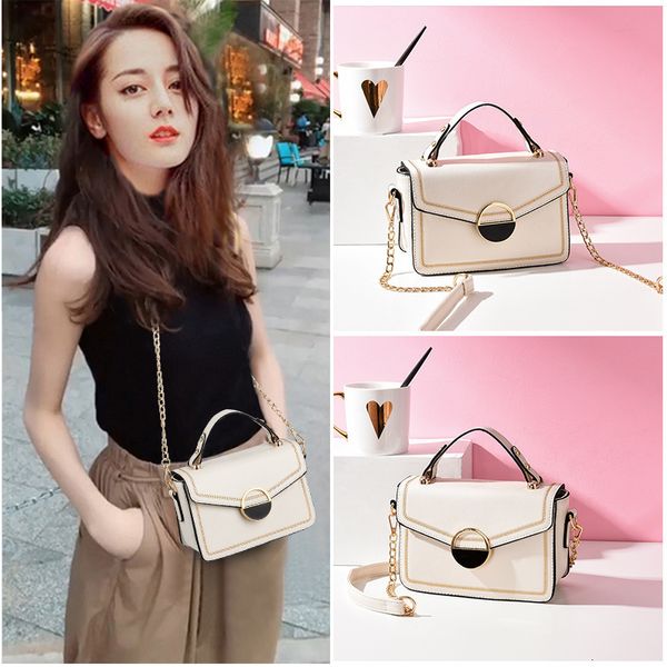 

bag 2019 tide woman package concise small square package there are all kinds of tides. the single shoulder bag ma'am oblique satchel