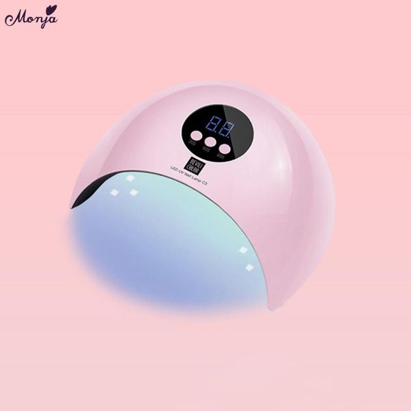 

nail dryers monja 36w white pink double light source uv art led lamp polish gel curing dryer auto sensor machine manicure tool