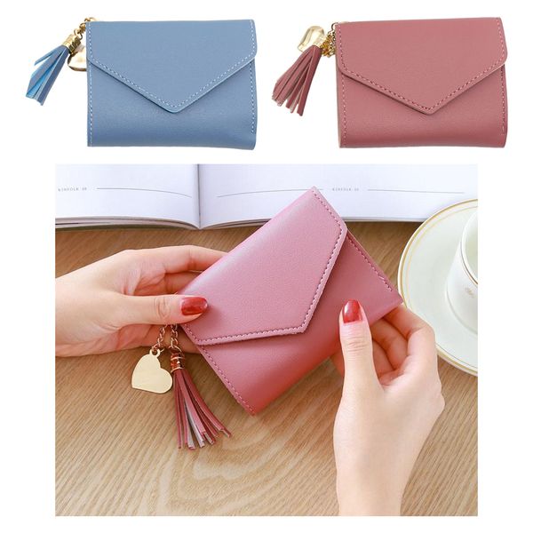 

2x women's leather wallet coin id credit card holder handbag clutch, Red;black