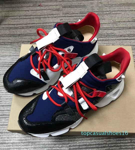 

2019 designer shoes spike sock men sneakers platform red donna flat rubber red spike luxury shoes flat trainers color t01, Black
