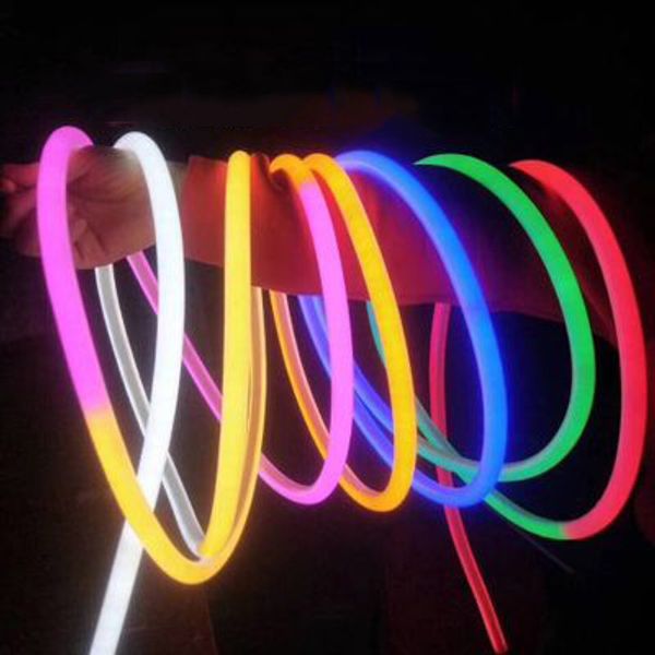 

round led strip light smd 2835 14mm waterproof 220v led strips light yellow blue green lightings