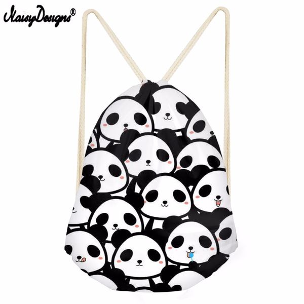 

noisydesigns cartoon funny bear printed drawstring bag liittle girl shoulder bag boy mini backpack female panda patter bagpacks