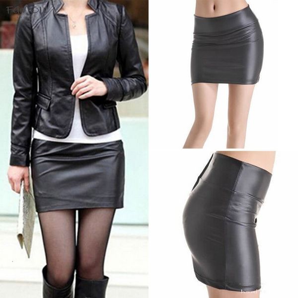 

Sexy High Women Bodycon Mini Skirt Faux Leather Zip Wasit Mini Short Skirt S-3Xl Shm4for Hot Sale