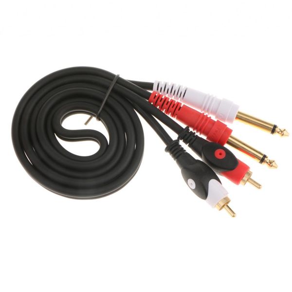 

двойной rca для dual 6,35 1/4 \»усилитель консоли mixer звуковой адаптер кабель