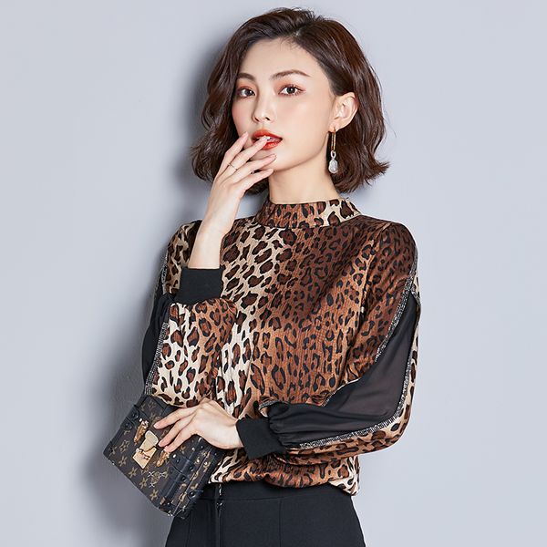 

3xl plus size women blouse fashion 2019 spring new leopard womens shirts and blouses loose blouse women shirts clothing, White