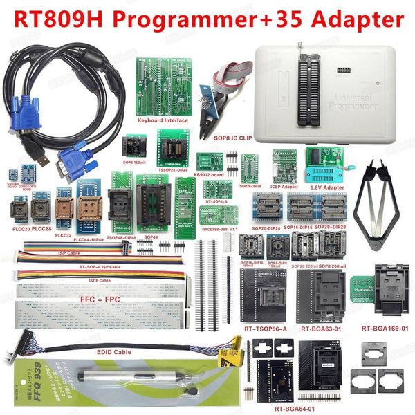 Freeshipping original NEUER RT809H EMMC-NAND FAST FAST Universal-Programmierer +35 Adapter + BGA63 + BGA64 + BGA169 Adapter EMMC-NAND Kostenloser Versand