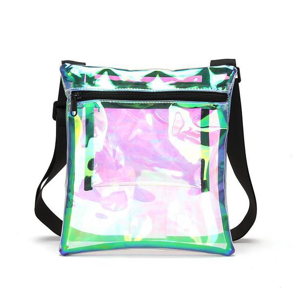 

translucent shoulder bag phone bag reflective laser hologram crossbody for women wallet cellphone coin purse