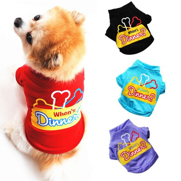 

puppy cat pet puppy pet cotton short sleeve summer clothes vest t-shirt comfortable breathable looks cool many sizes color