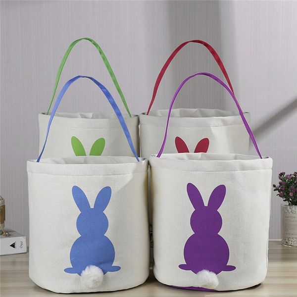 

easter egg basket holiday printed canvas gift carry eggs candy bag cloth bags storage clothes organizer tool #ss