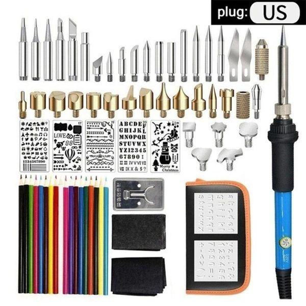 

durable engraving pen eu/us flipping word wood carving craft set electric soldering iron multifunction pyrography tool