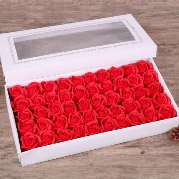 

50pcs/box valentine's day gift soap rose heads romantic wedding banquet home decoration holding flowers gift accessories