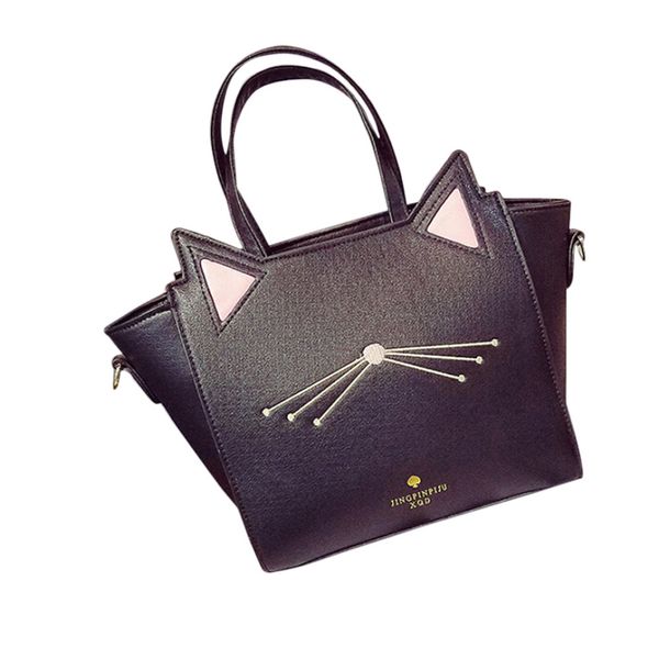 

women 2019 new fashion leather large capacity handbag lovely women's cat ear shoulder bag messenger bag #ng