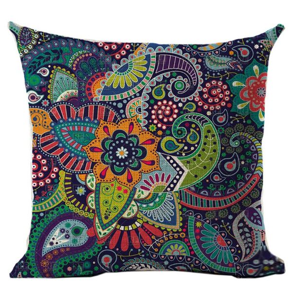 

2018 45*45 woven linen geometric sofa car home decorative throw pillowcase bohemia paisley style size cojines ob