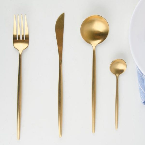 

sowoll комплект dinnerware 304 кухня из нержавеющей стали посуда из чистого золота нож и вилка десертные западной столовые приборы набор гру