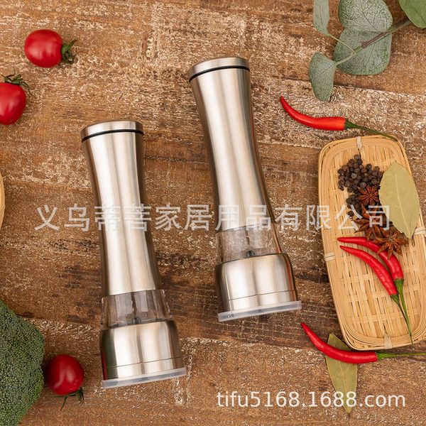 

Stainless Steel 201 Grinder Set Acrylic Manual Grinder Machine Kitchen Supplies Pepper Mills ABS Sea Salt Grinder White Black Pepper Mills