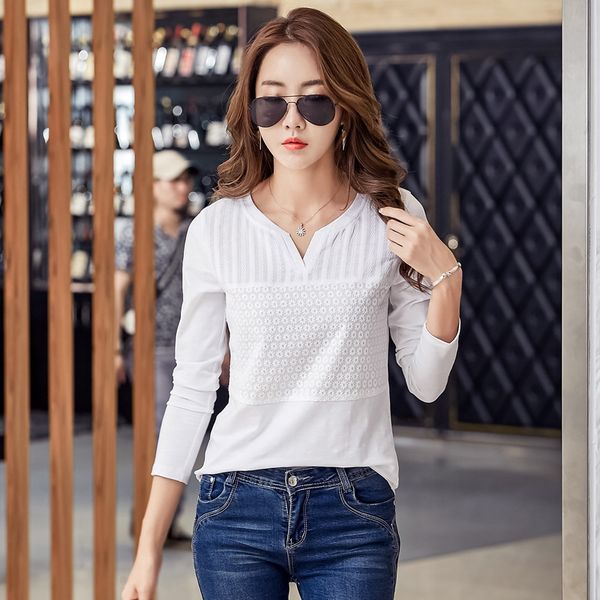 

o-neck t shirt women summer t-shirts long sleeve t-shirt cotton camisetas mujer verano 2019 tee shirt femme, White