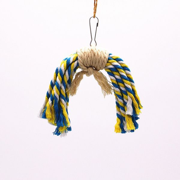 

parrot nibbling of cotton rope toys bird toys cotton string string
