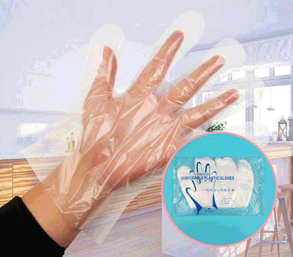 

disposable pe gloves plastic gloves clear home kitchen cleaning food multi function anti-slip gloves 100pcs/lot ffa3697