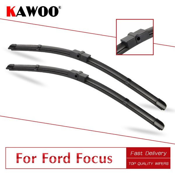 

kawoo for for focus 2 (hatchback/wagon/sedan) 3 (hatchback) car soft rubber wipers blades model year from 2004 to 2017