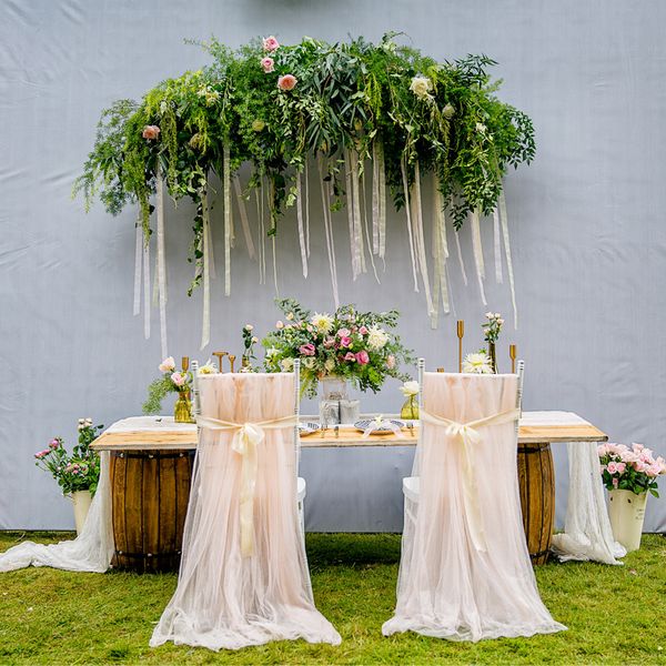 

63*102inch romantic wedding chair sashes white ivory celebration birthday party event chiavari chair decor wedding chair sashes bows