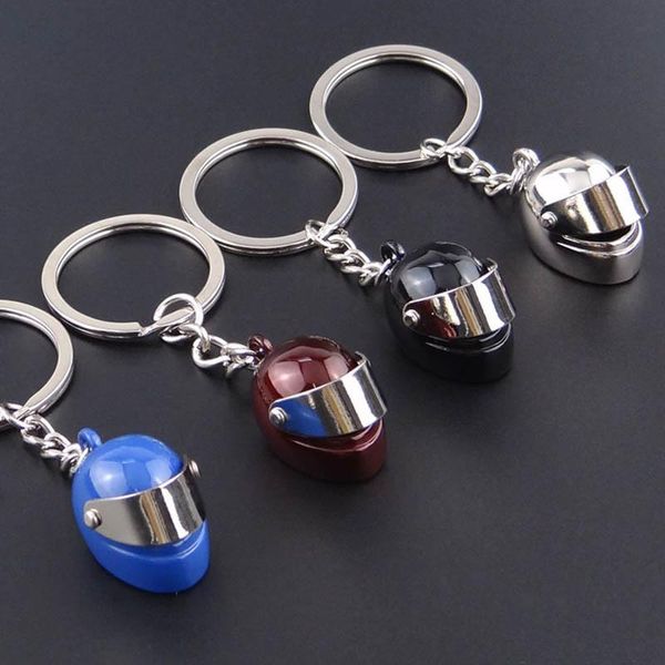 

12pcs/lot motorcycle helmet keychain metallic paint key chain ring men key chain holder sporty style gift jewelry keyrings, Slivery;golden
