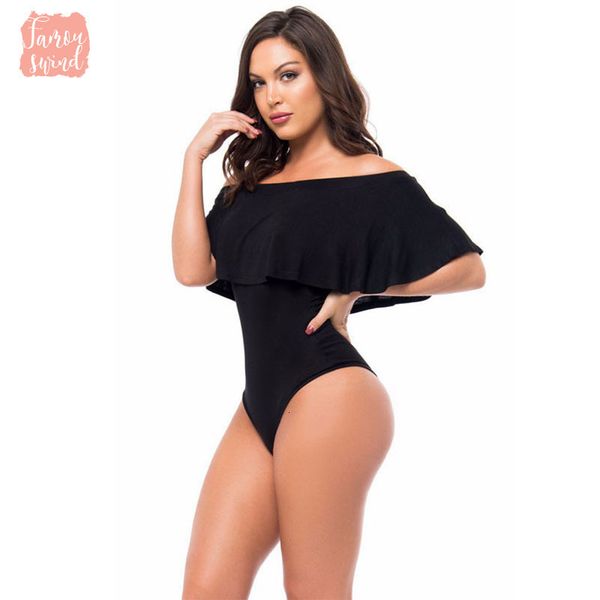 

складки off shoulder bodysuit лучшие комбинезоны женщины черный красный backless sexy rompers комбинезон тощий bodycon boho бич полиэфирные, Black;white