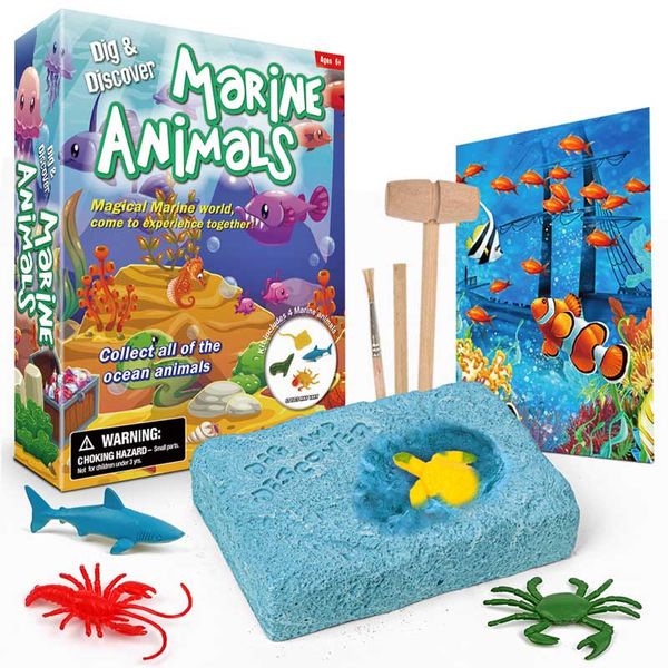 

interesting effect explore baby kids children learning educational puzzle toy diy marine animal model children's exploration