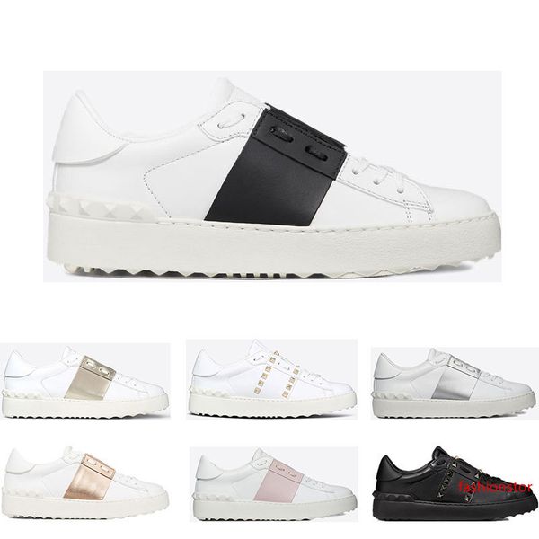 

2019 new arrivel designer shoes white fashion mens women leather casual open low sports sneakers size 35-46 with