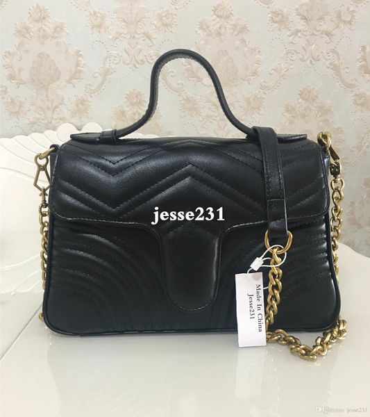 

new style luxury designer marmont shoulder bags women gold chain cross body bag pu leather handbags purse female messenger tote bag