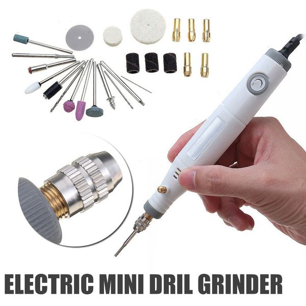 

new mini electric drill grinder kit variable speed polisher hand tool 110-230v 18w