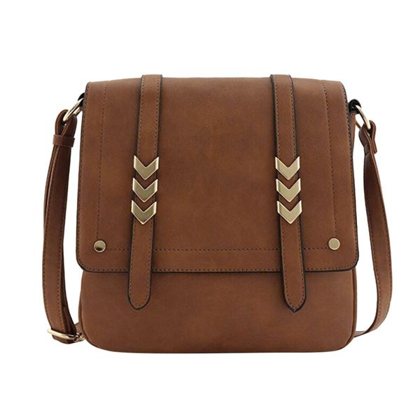 

women double compartment large leisure bag handbag shoulder slung handbag bags hasp solid leather buckle small square bag