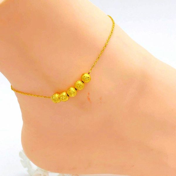 

viet nam alluvial gold feet pendant women's women's new style accessories does not fade ankle pendant plated gold pure, Red;blue