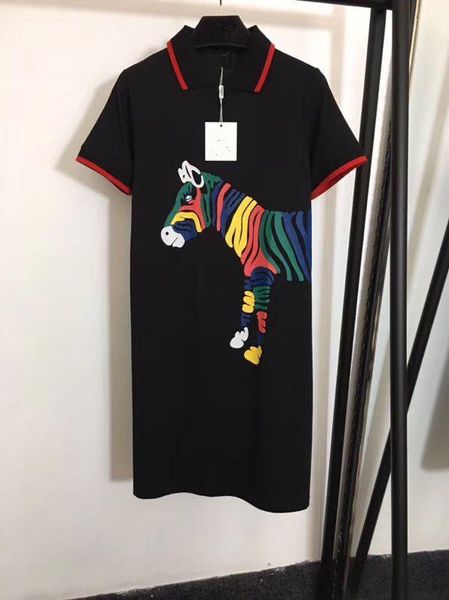 

бесплатная доставка женская одежда с коротким рукавом летние женские платья 2020 платья desinger печати взлетно посадочной полосы роскошные, Black