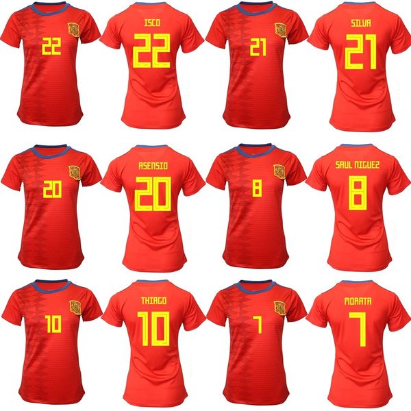 

чемпионат мира по футболу 2019 года в испании 2018 футболка asensio morata iniesta ramos fabregas costa футболка silva isco мужчины униформа, Black;yellow