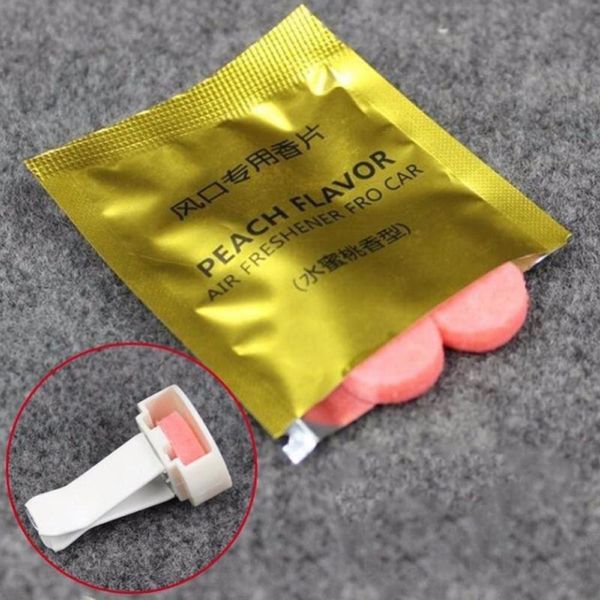 

car outlet perfume solid air freshener 2pcs /bag 5 flavor auto air conditioning vent clip piece wholesale