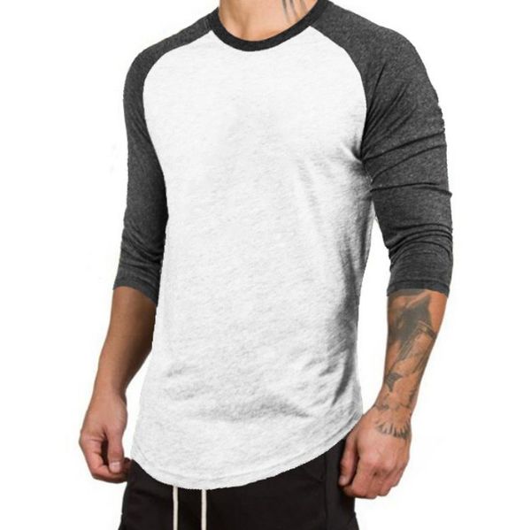 

mens t-shirt shirts jackets cotton mens slim-fit sports long-sleeve raglan casual t-shirt mens designer sweater, White;black