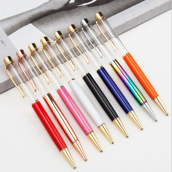

black ink mixed colors blank crystal metal ballpoint pens school stationery office wedding birthday writing supplies, Blue;orange