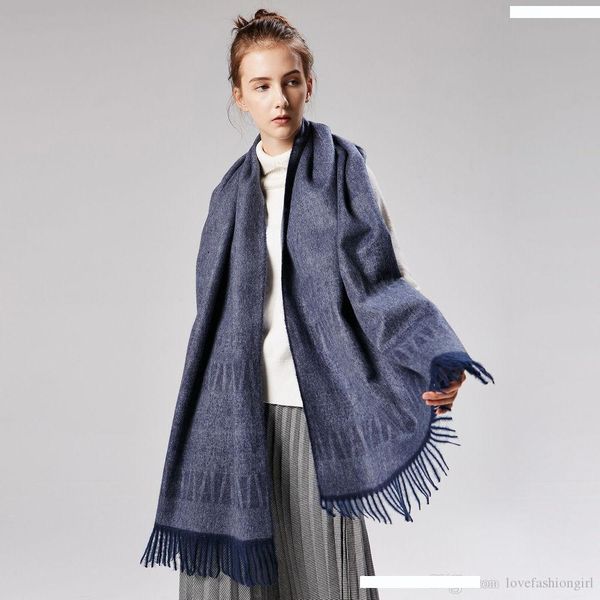 

wraps for lady autumn and winter fashion brand new imitaiton cashmere pashmina quality plain tassels warm scarves 67*180cm wholesale lsf038, Blue;gray