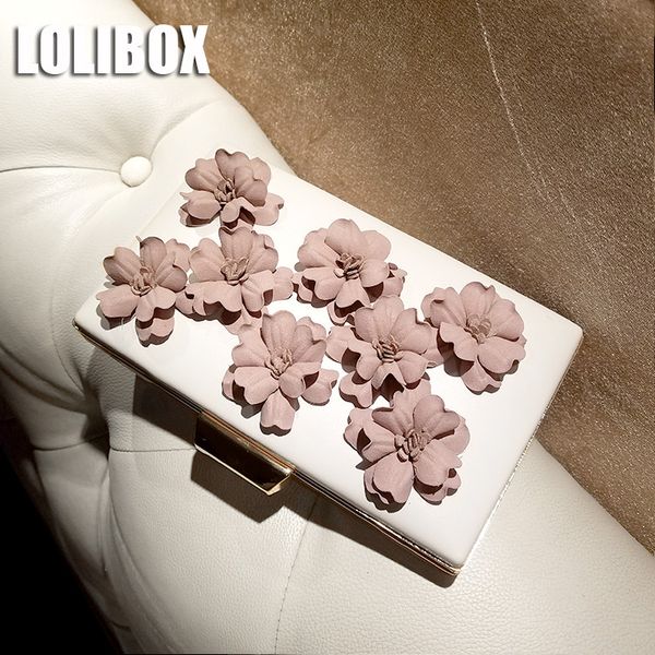 

lolibox new clutches women three-dimensional flower ladies day clutches dress messenger bags women evening clutch bag purses