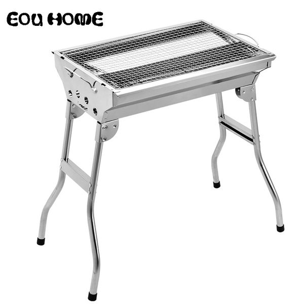 

camp kitchen stainless steel outdoor barbecue grills portable charcoal folding rack household cooking picnic camping tools