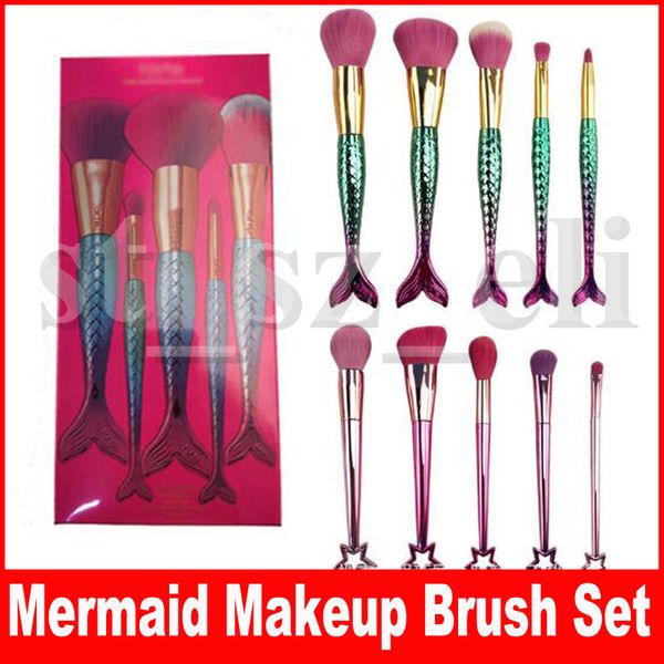 

набор кистей для макияжа "русалка" 5 шт. / компл. высокопроизводительные кисти макияж для пудры румяна