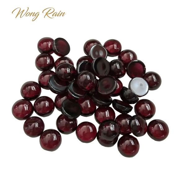 

wong rain 1 pcs natural 6 mm round cut garnet loose gemstone diy stones decoration jewelry wholesale lots bulk, Black