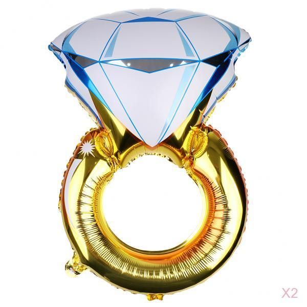 

pack of 2 diamond ring foil balloons wedding engagement birthday party decor