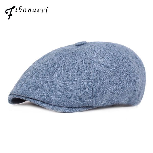 

fibonacci fashion men women berets cotton linen gatsby octagonal ivy hat golf driving flat cabbie newsboy cap hat, Blue;gray