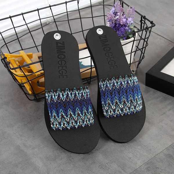 Heißer Verkauf-Gute Qualität Neue Frauen Nationalen Stil Sommer Sandalen Indoor Outdoor Weiche Hausschuhe Flip-flops Strand Schuhe