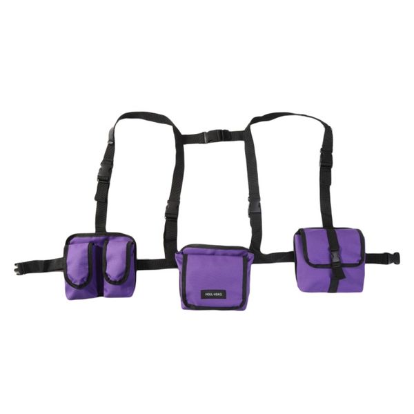 

black chest rig bag waist front pack harness hip hop vest chest bag functional waist 3 packs