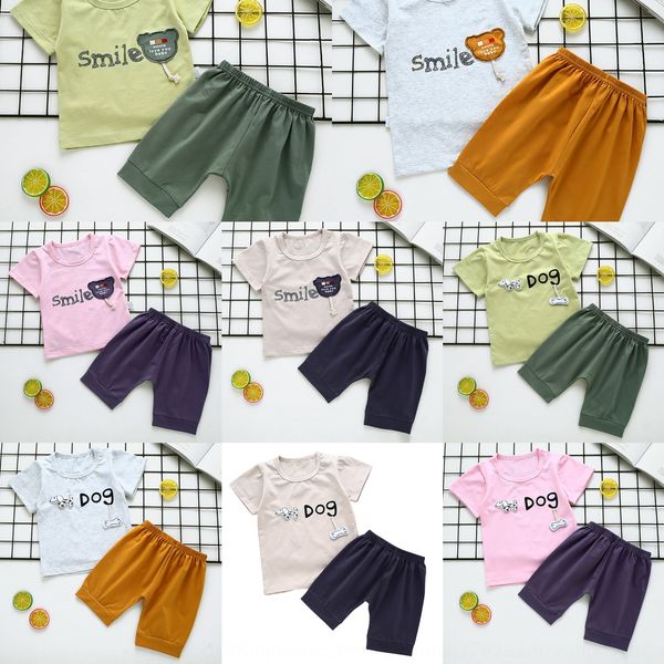

2020 boys' and girls' short-sleeved pants pants suit baby's two-piece short-sleeved suit chao bao can choose