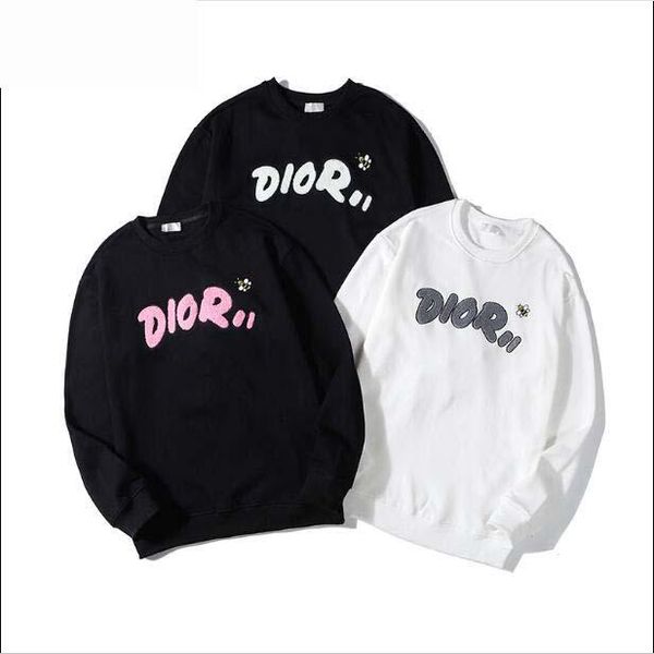 

winter mens hoodies with tag branded fashion brand hoodie for women sweatshirts hommes bees patterndior pullovers mens tees clothes m-2xl, Black